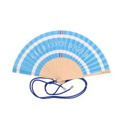 Fächer Holz/Polyester 23cm, Motiv: Club Cote D´Azur, blau 42x23x3cm