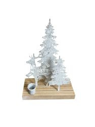 Winterland Metall silber 18x6x26cm