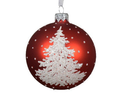 Kugel Glas weihnachtsrot 10cm