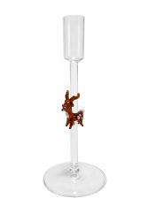 Kerzenhalter Glas klar "Hirsch", D9, H21cm