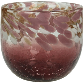 Windlicht Glas pink 10x13x13cm