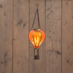 Heißluftballon Solar orange 12LED 36x11cm