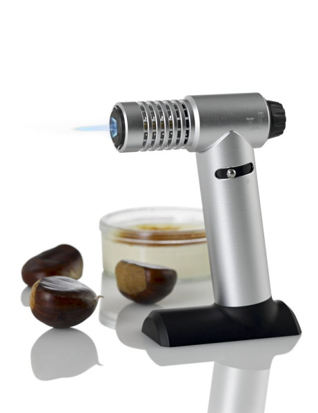 Flambierbrenner Brulée, silber, Metall/Kunststoff, L: 10 cm, B: 4,3 cm, H: 14 cm