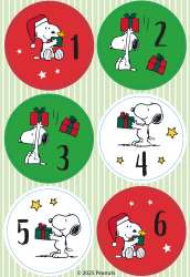 Sticker 11,5x17cm 4er Pg Snoopy Big Present Numbers