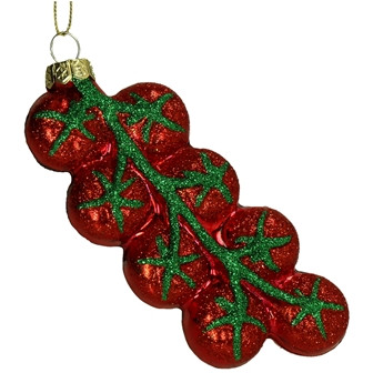 Hänger Cherry Tomaten Glas rot 12,4cm