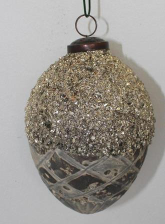 Glas Ei Nuggets antik gold 16cm