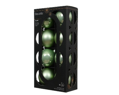 Kugeln Glas matcha green mix 8St. 7cm