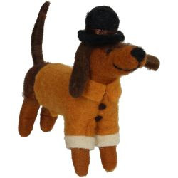 Hänger Hund Hut Filz multi 15cm