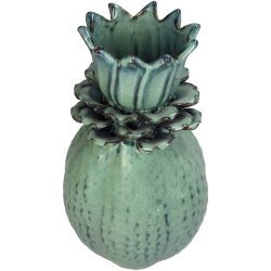 Vase Steingut grün 16,5x16,5x29cm