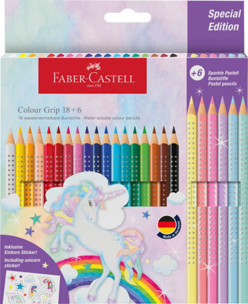 Faber-C. Buntstift Colour Grip Edit.Einhorn 18+6 Pastell