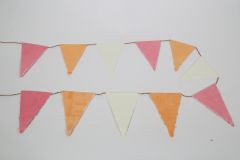 Wimpelgirlande apricot,weiß,rosa