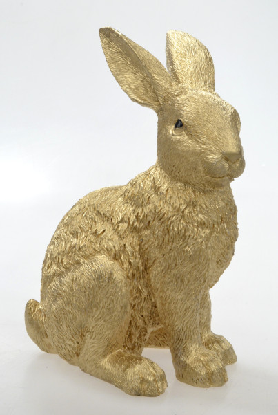 Hase Poly gold metallic 23x17x31cm