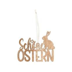 * Hänger SCHÖNE OSTERN 10x8cm natur