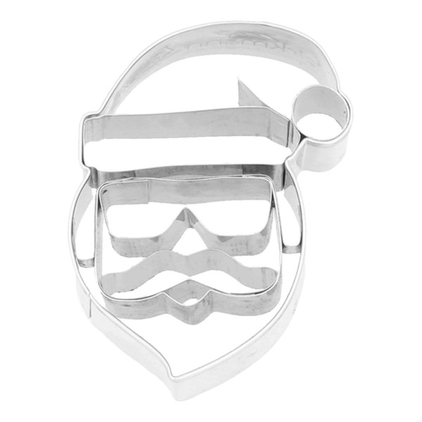 Ausstechform Cool Santa Edelstahl 6,5cm mit Innenprägung PG grün