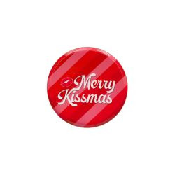 Dekotablett Love Trays S, Motiv: Merry Kissmas , rund, Eisen rosa 18x1x18cm