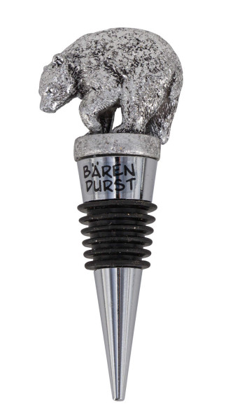 Flaschenverschluß Bär Poly silber 5x2,3x10cm