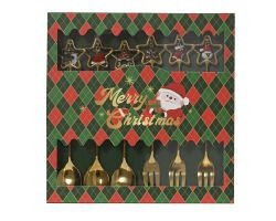Besteckset Weihnachten Edelstahl 18,5x18,5x2,5cm 6tlg.