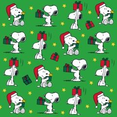 Serviette 33x33cm X-mas Mini Snoopy gruen