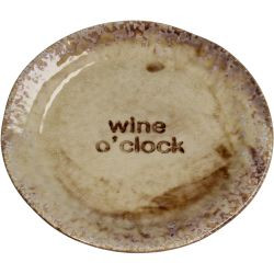 Teller Wine O'Clock Steinzeug braun 21,3x21,3x1,8cm