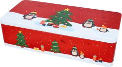 Gebäckdose XXL Winter Market eckig 40 x 20 cm Höhe 9 cm mit Einteiler