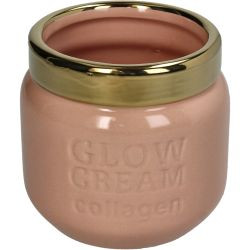 Pflanzentopf Glow Cream Collagen Feine Tonware pink 10,2x10,2x