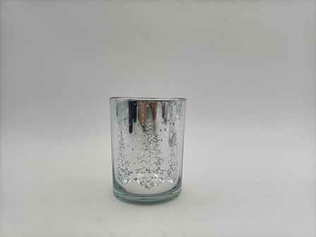 Windlicht Bäume Glas silber 7,3x8cm