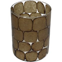 Kerzenhalter Glas beige 12x12x15cm