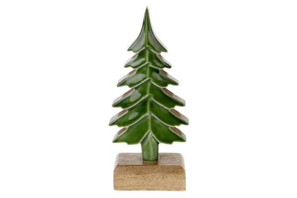 Weihnachtsbaum Holz grün 9x5x20cm