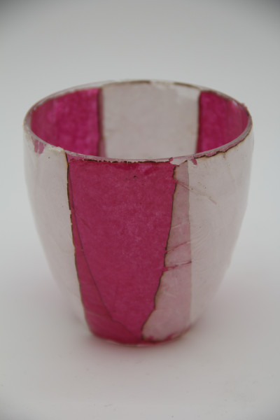 Votiv Glas pink/weiss 8x9x9cm
