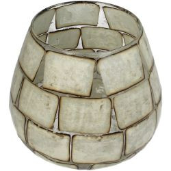 Kerzenhalter Glas Ivory 14x14x14cm
