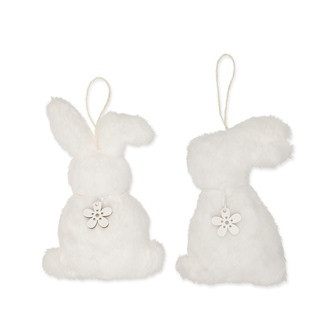 Hänger Hase Kunstfell weiss