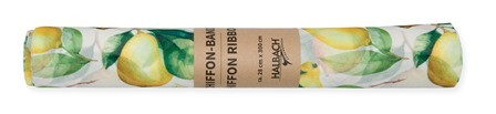 Band Chiffon Zitronen 28cmx3m zitronengelb/grün