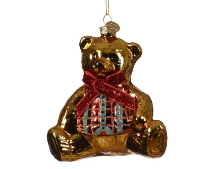 Hänger Bär Glas gold/farbig 10x6.5x10.8cm