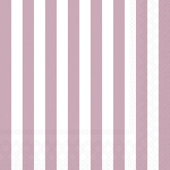 Serviette Stripes pale rose 33x33cm