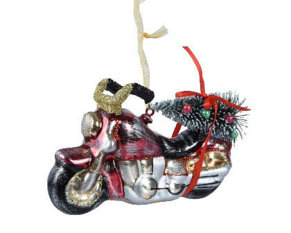 Hänger Motorrad Glas ochsenblut/farbig 4.2x12x7cm