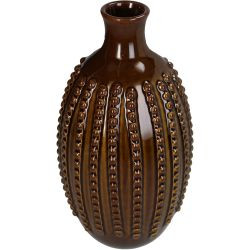 Vase Steingut braun 17x17x30cm