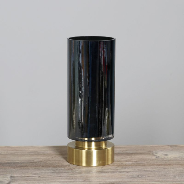 Vase Windlicht glanz effekt blau 31cm