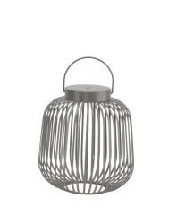 LED Laterne Metalll "Lunaro" grau, Größe S: 23x23x24 cm, aufladbar über USB-C-Anschluss, inkl. Lade