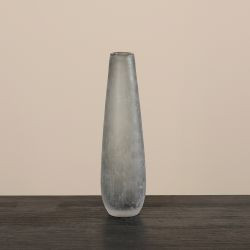 Vase Glas hellgrau 35cm mundgeblasen, handgeschliffen