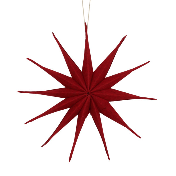 Hänger Stern Filz rot 30x7x30cm