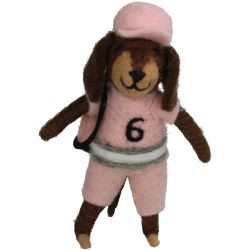 Hänger Hund Golf Filz pink 14cm
