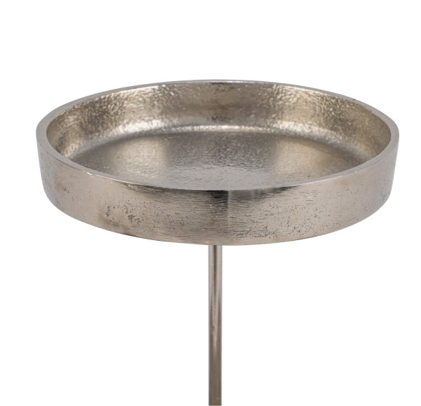 Adventskranzkerzenhalter mit Pick Metall silber 10x10x12cm