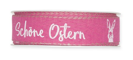 Band Schöne Ostern 25mmx18m pink weiß