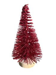 Tannenbaum weinrot beglittert H5cm