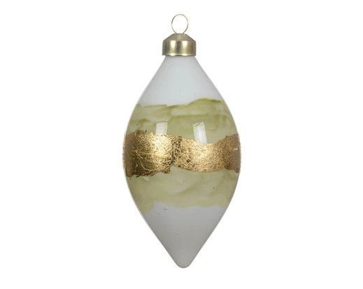 Olive Glas winterweiss/farbig 2Stück 6x16cm