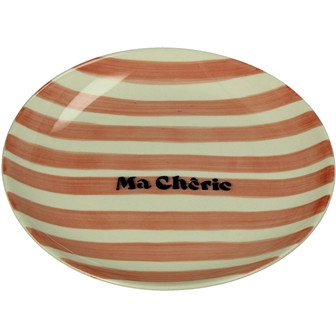 Teller Steingut pink 21x21x2,3cm