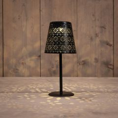 TischlampeSolar Metall schwarz 12x28cm/1LED WW