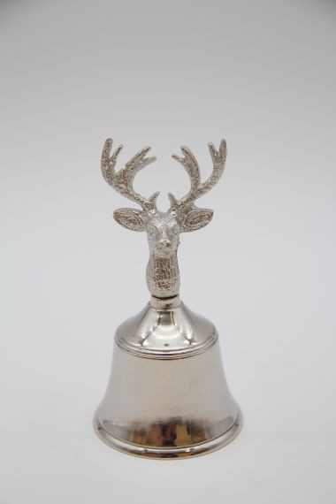 Tischglocke Hirsch Aluminium nickel 4x6x12cm