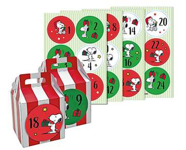 Snoopy X-Mas Calender 24 Schachteln & Sticker