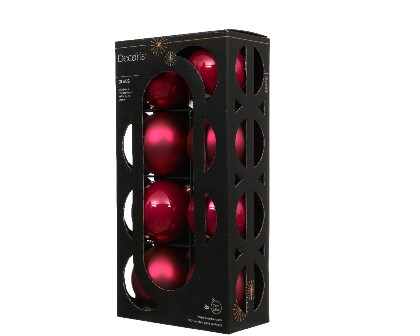 Kugeln Glas festive pink mix 8St. 7cm